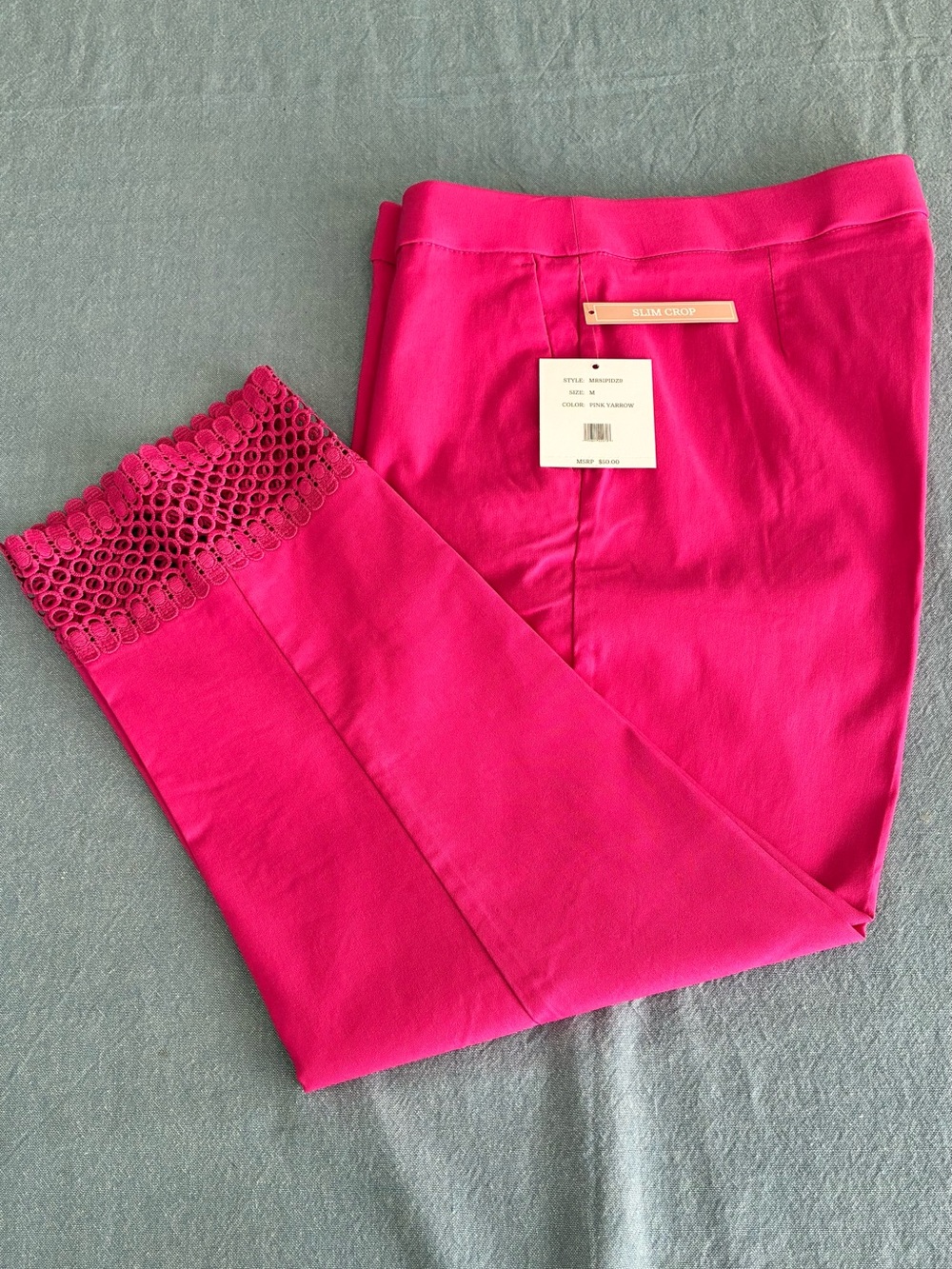Zac & Rachel Slim Crop Pants in Bright Fuchsia